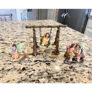 Fairy Garden - Accessories Kit with Miniature Figurines - Swing Set of 6pcs